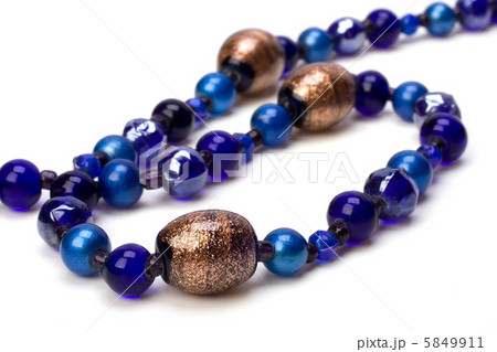 blue beads isolated on white background 5849911