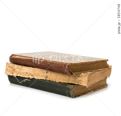 tattered book stack isolated on white background 5854748