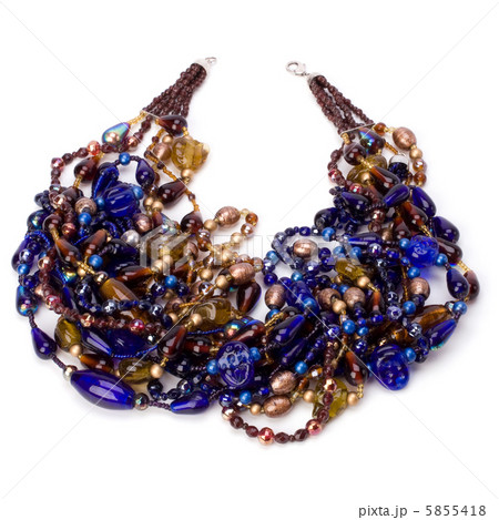 blue beads isolated on white background blue beads isolated on white background 5855418