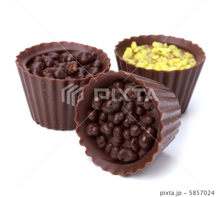 chocolate pralines isolated on white background chocolate pralines isolated on white background 5857024