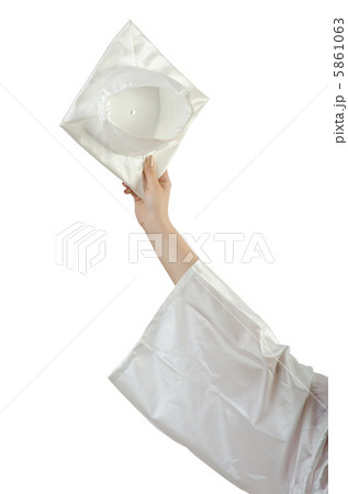 Happy student celebrating graduation on white Happy student celebrating graduation on white 5861063