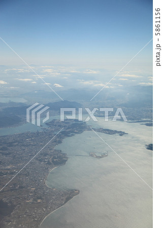 関門海峡 門司港 下関 空撮 関門海峡 門司港 下関 空撮 5861156