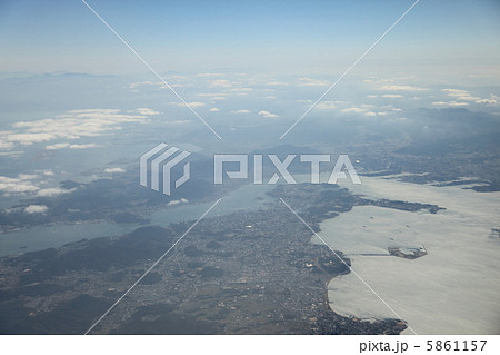 関門海峡 門司港 下関 空撮 関門海峡 門司港 下関 空撮 5861157