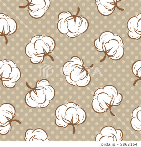 Seamless Pattern With Cotton Budsのイラスト素材
