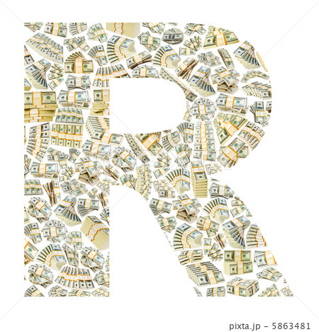 Letter made from dollar stacks 5863481