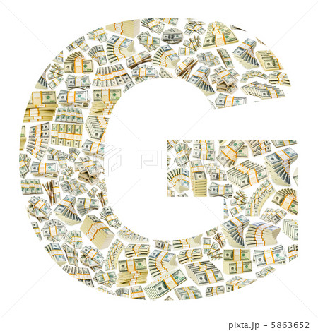 Letter made from dollar stacks 5863652