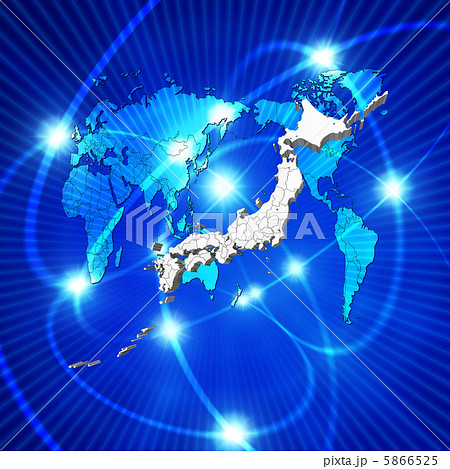 日本地図と世界地図／インターネットの光回線 5866525