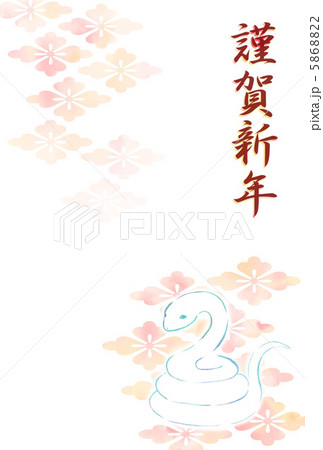 年賀状　花菱と白蛇 5868822