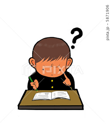 勉強中の少年　疑問 5871906