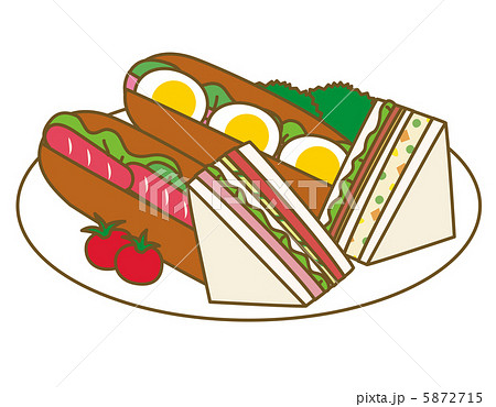 ホットドックとサンドイッチのイラスト素材