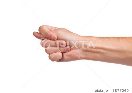 Hand is showing a fig sign isolated on white Hand is showing a fig sign isolated on white 5877049