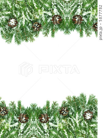Christmas framework with snow isolated on white background 5877782