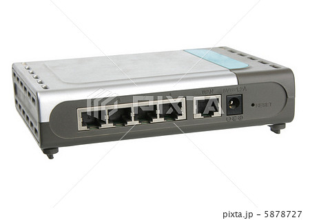 Back panel of network router. Back panel of network router. 5878727