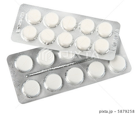 White pills in metallic blister White pills in metallic blister 5879258