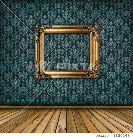 interior with golden frame on the wall 5880148