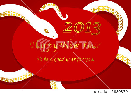 白ヘビと赤い背景 5880379