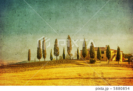 vintage tuscan landscape 5880854