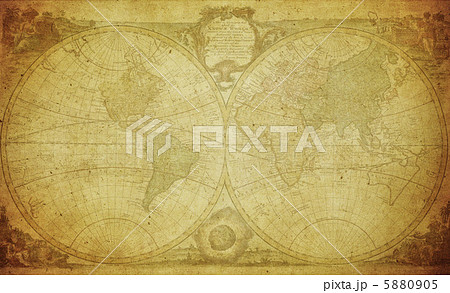 vintage map of the world 1744.. 5880905