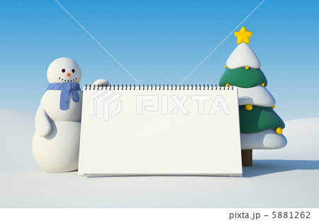 Snowman and calendar 5881262