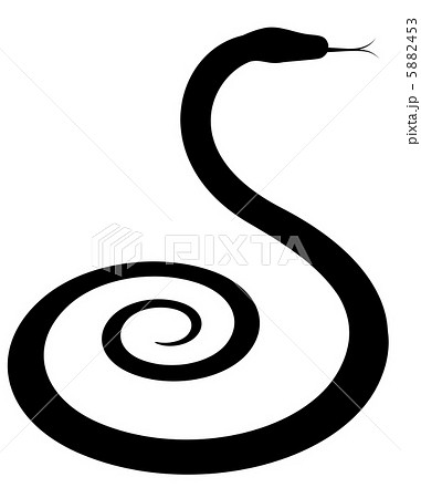 モノクロの蛇のイラスト素材