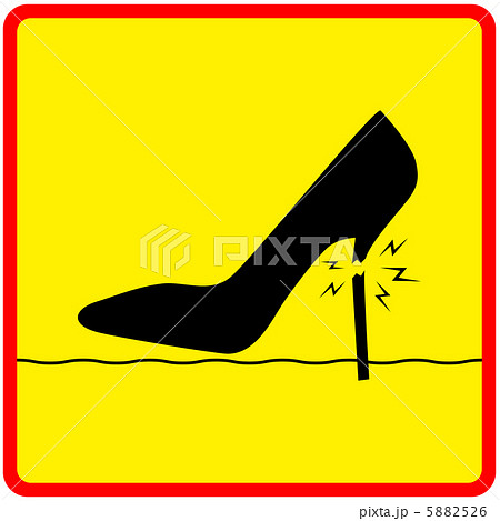 ハイヒール注意(地面)-10 ハイヒール注意(地面)-10 5882526