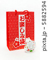 巳年　年賀素材　お楽しみ袋と白蛇 5882594