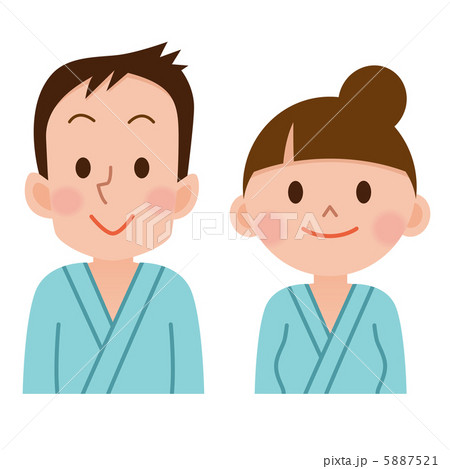 健康診断を受ける若い男女のイラスト素材