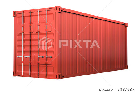 Red cargo container - isolated on white background Red cargo container - isolated on white background 5887637