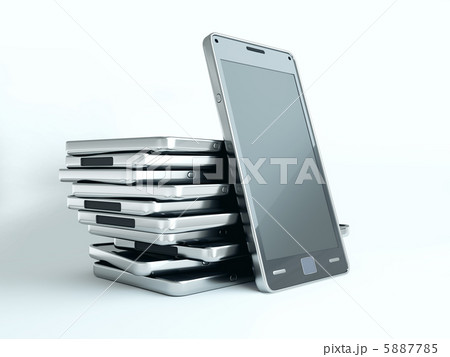 Gadgets: cellphones with touch screens over white Gadgets: cellphones with touch screens over white 5887785