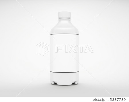 White plastic bottle for fluid or drugs on grey 5887789