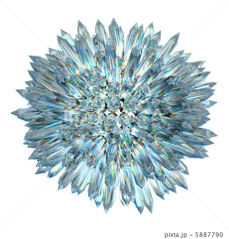 Crystal sphere with acute columns isolatred Crystal sphere with acute columns isolatred 5887790