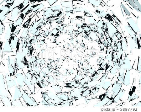 Destruction: Pieces of broken glass isolated 5887792