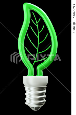 Eco friendly technology: green leaf or folium light bulb Eco friendly technology: green leaf or folium light bulb 5887793