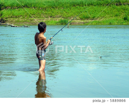 boy fishing with spinning 5889866