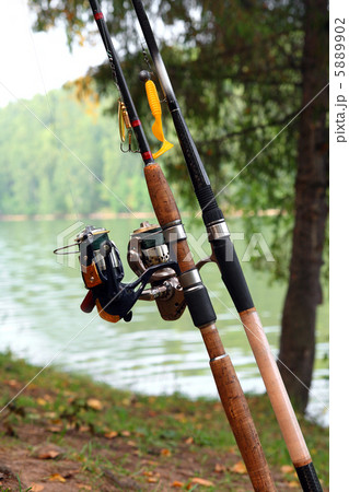 two spinnings with baits two spinnings with baits 5889902