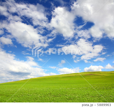 green hill with grass under sky green hill with grass under sky 5889963