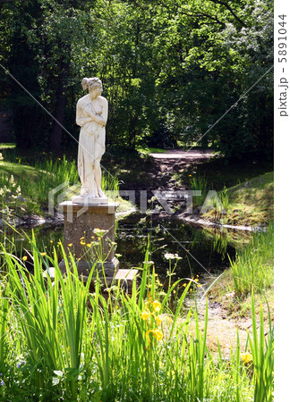 sculpture on pond in park sculpture on pond in park 5891044