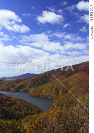 小野川湖が見える紅葉風景 小野川湖が見える紅葉風景 5893017