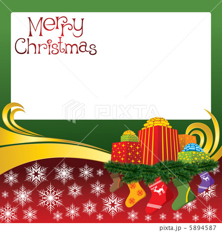 2012 vector christmas card with socks 5894587