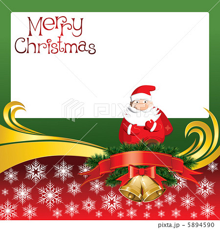 Vector Christmas Card with Bells and Santa Claus 5894590