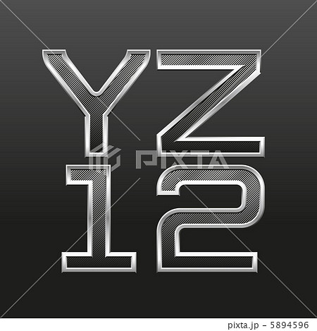 metall letters and numbers with stripes 5894596