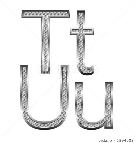 thin diamond metal letters on white 5894608