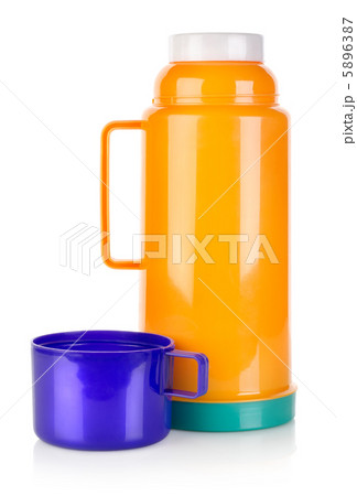 Plastic thermos isolated 5896387