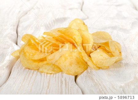 Potato chips on a table Potato chips on a table 5896713