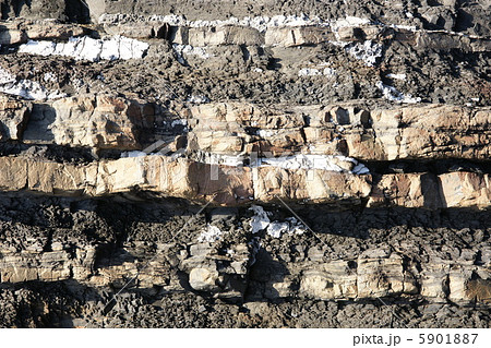 砂岩泥岩互層のアップ 砂岩泥岩互層のアップ 5901887