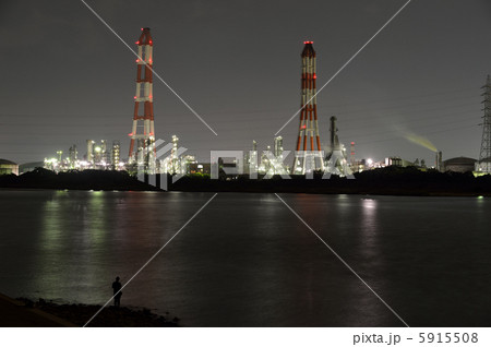 四日市　塩浜変電所　夜景 5915508