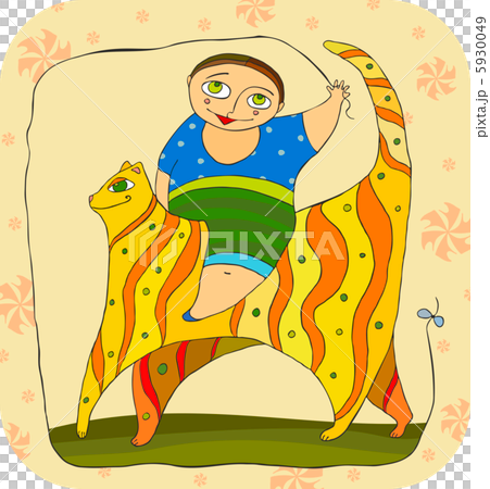 boy on cat boy on cat 5930049