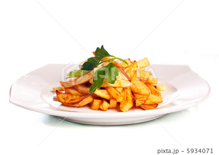 Potato fries on a plate Potato fries on a plate 5934071