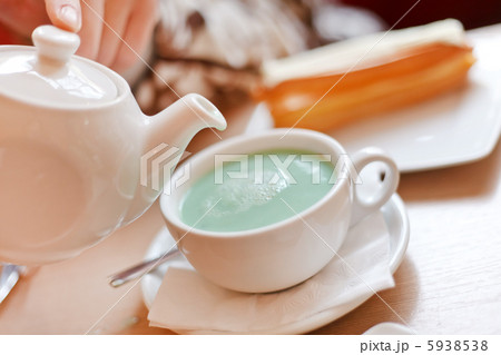 black tea with mint syrup and milk black tea with mint syrup and milk 5938538