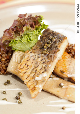 carp with green lentil carp with green lentil 5945988